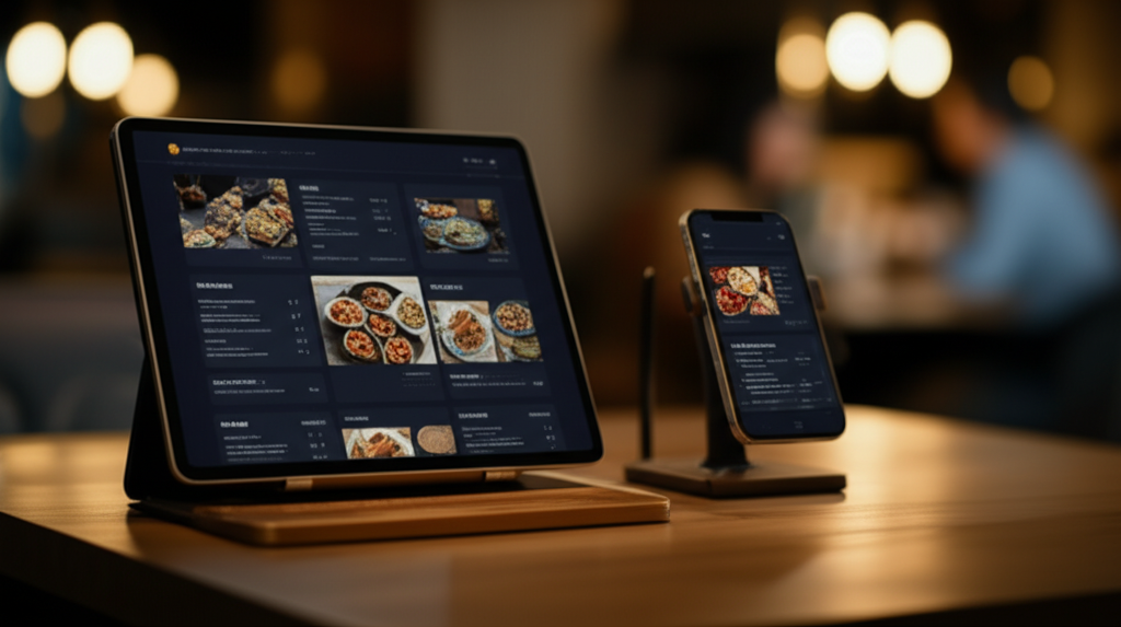 Nameless Menu digital menu preview on multiple devices